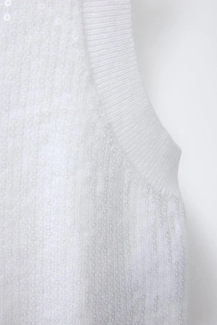 Трикотажный топ с пайетками- Заказать в России