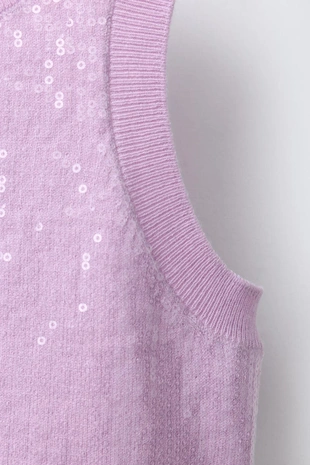 Трикотажный топ с пайетками