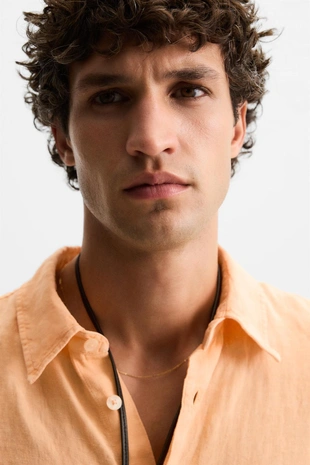 Рубашка из 100% льна- Заказать в России