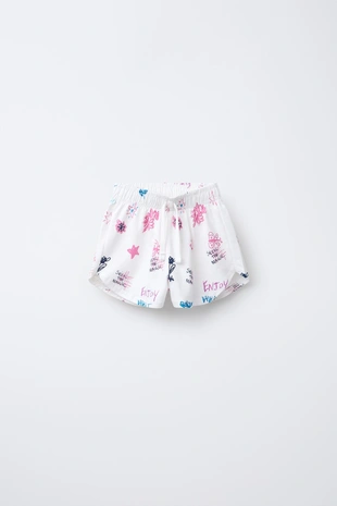 Комплект из укороченной футболки и шорт с принтом- Заказать в России