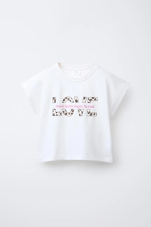 Купить Zara Комплект из укороченной футболки и шорт с принтом