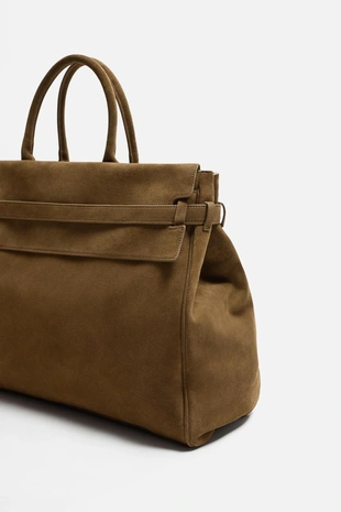 Brown | 3171/620/700 - Zara Кожаная сумка