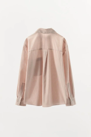 Хлопковая рубашка в полоску- Заказать в России