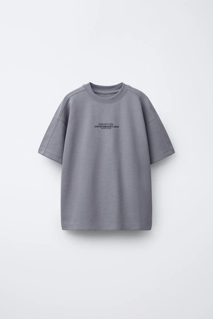 Купить Zara Комплект из футболки и шортов-бермудов из ткани интерлок с надписью