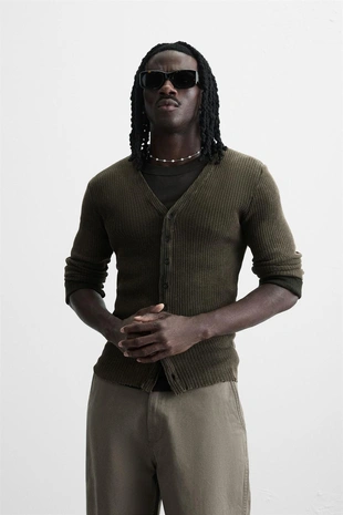 Кардиган в рубчик с эффектом стирки - Заказать в России