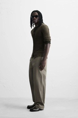 Кардиган в рубчик с эффектом стирки- Заказать в России