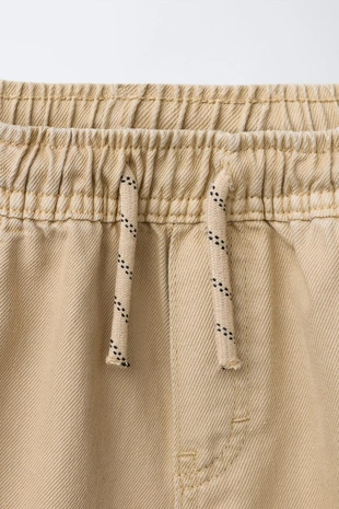 straw | 7147/759/304 - Zara Бермуды из струящейся ткани на резинке