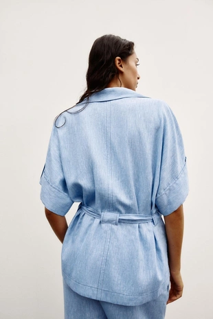 Рубашка сафари из льна- Заказать в России