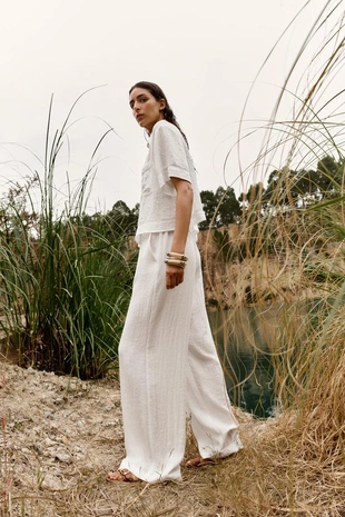 Широкие брюки в стиле рустик- Заказать в России