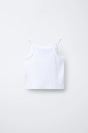 Купить Zara Топ в рубчик с текстом