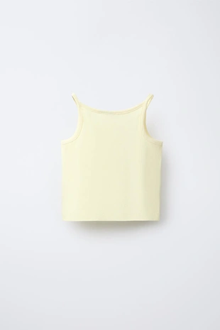 Купить Zara Топ в рубчик с текстом