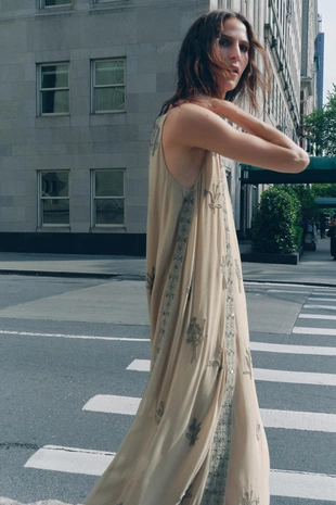 Платье с вышивкой и бусинами — ZW COLLECTION- Заказать в России