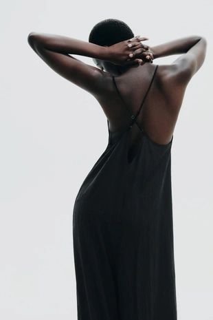 Длинный комбинезон из струящейся ткани- Заказать в России