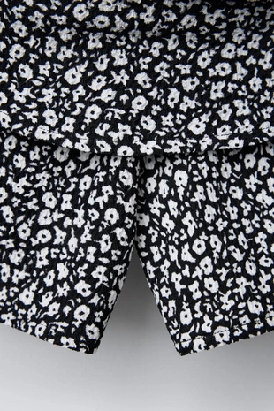 Юбка-шорты с цветочным принтом и накладкой- Заказать в России