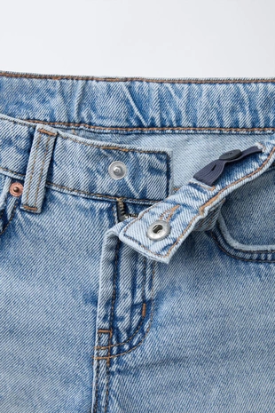 Light blue | 1879/710/406 - Zara Джинсовые прямые шорты-бермуды с разрезами ZARA X BODY GLOVE ®