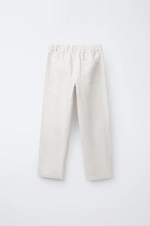 Купить Zara Прямые брюки из хлопка и льна