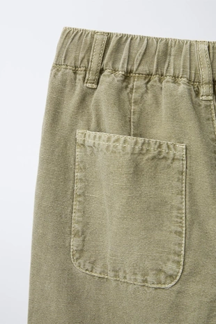 Прямые брюки из хлопка и льна