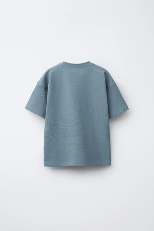 Blue | 0039/771/400 - Zara Комплект из футболки с карманом и шортов-бермудов «бамбула»