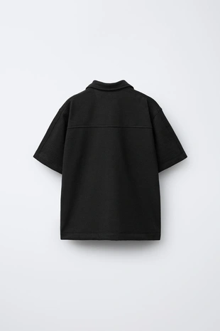 Black | 8417/770/800 - Zara Комплект: рубашка с карманом и шорты-бермуды из ткани «бамбула»