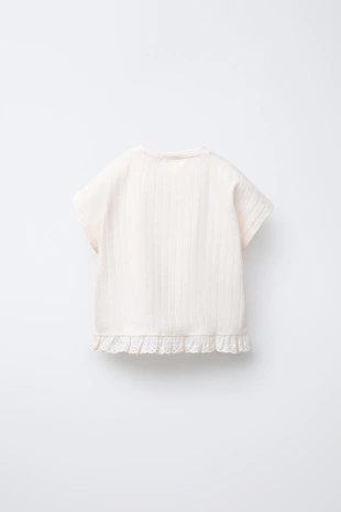 Жаккардовая футболка со швейцарской вышивкой- Заказать в России