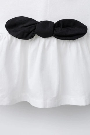 Комбинированная футболка с бантами