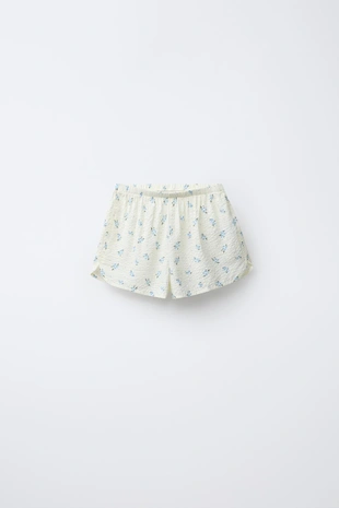 AGES 6-14/ SEERSUCKER FLORAL SHIRT AND BERMUDA PYJAMAS- Заказать в России