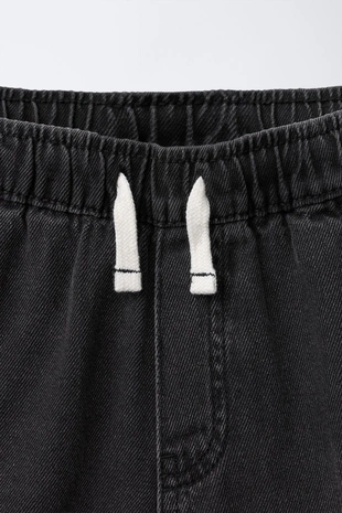 Black | 4110/665/800 - Zara Джинсовые шорты-бермуды свободного кроя