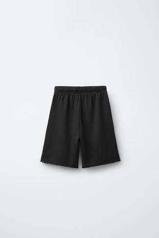 Купить Zara Прямые велюровые шорты-бермуды с эффектом стирки и звездой