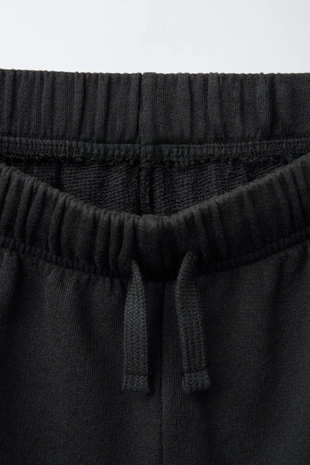 Grey | 6208/680/802 - Zara Прямые велюровые шорты-бермуды с эффектом стирки и звездой