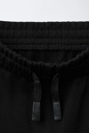 Black | 0935/770/800 - Zara Прямые шорты-бермуды из мягкой ткани, окрашенные в готовом виде