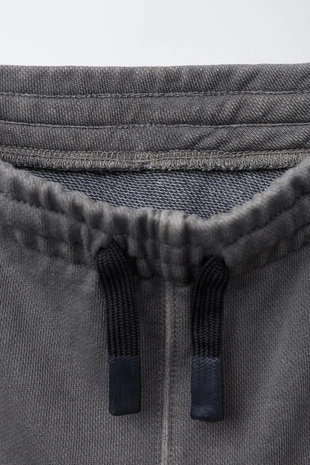 Mid-grey | 0935/770/809 - Zara Прямые шорты-бермуды из мягкой ткани, окрашенные в готовом виде