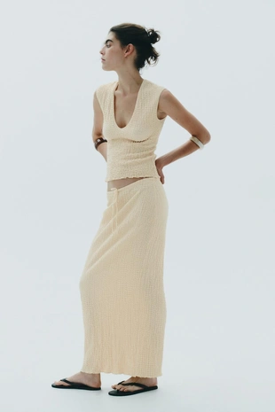 Юбка миди с текстурой- Заказать в России