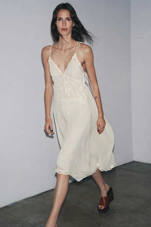 Асимметричное платье с вязанием крючком — ZW COLLECTION- Заказать в России