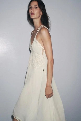 Асимметричное платье с вязанием крючком — ZW COLLECTION- Заказать в России