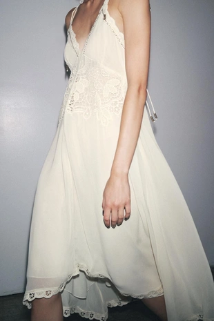 Асимметричное платье с вязанием крючком — ZW COLLECTION- Заказать в России