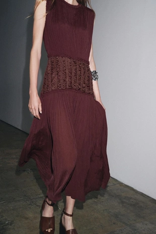 Платье с вышивкой на талии — ZW COLLECTION- Заказать в России