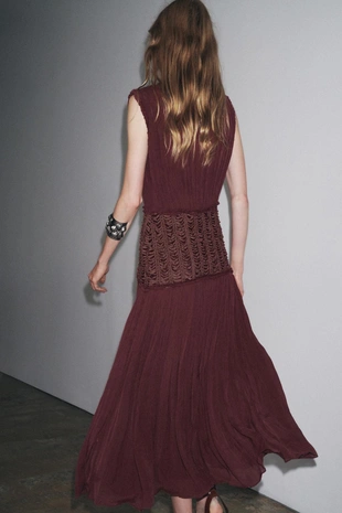 Платье с вышивкой на талии — ZW COLLECTION- Заказать в России