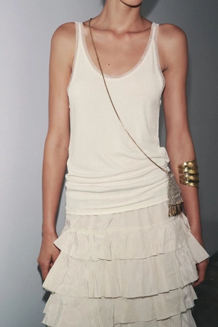 Комбинированная футболка с тюлем- Заказать в России