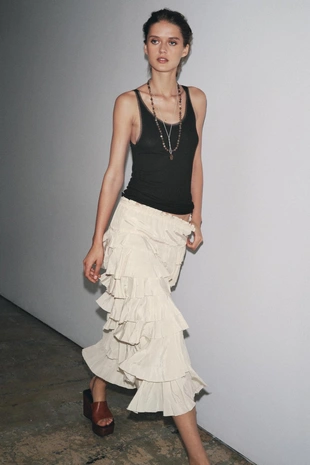 Комбинированная футболка с тюлем