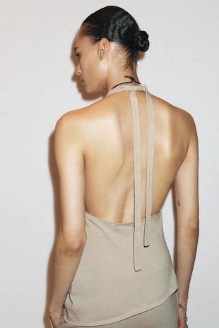 Топ с горловиной халтер и эффектом окрашивания- Заказать в России