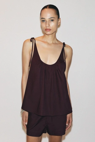 Топ из поплина с завязками- Заказать в России