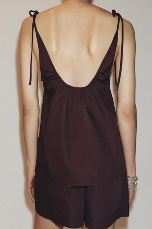 Топ из поплина с завязками- Заказать в России