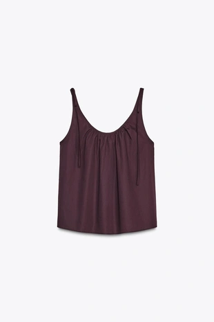 Топ из поплина с завязками- Заказать в России