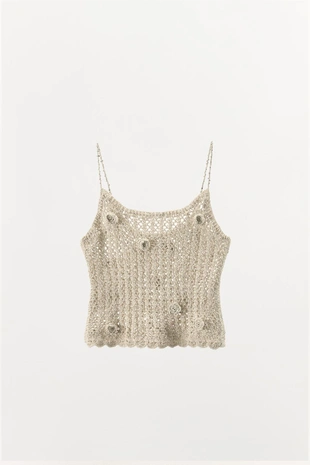 Топ кроше с рельефными цветами, лимитированная серия- Заказать в России