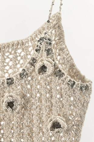 Топ кроше с рельефными цветами, лимитированная серия- Заказать в России