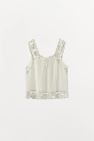Топ на бретелях с кружевом и вышивкой, LIMITED EDITION- Заказать в России