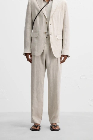 Купить Zara Костюмные брюки из 100% льна