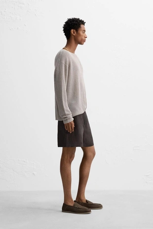 Ажурный джемпер из конопли- Заказать в России