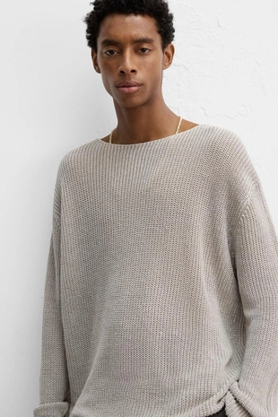 Ажурный джемпер из конопли- Заказать в России