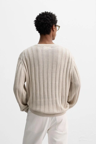 Свитер из 100% льна в рубчик- Заказать в России